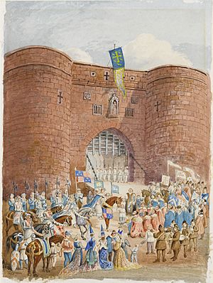The South Gate, Exeter - The Reception of King Edward IV, 1470