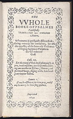 The Whole Booke of Psalms, printed in 1640, title page