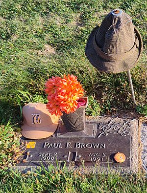 The grave of legendary football coach Paul Brown