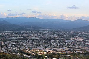View of Caguas and the valley from the north in Altos de San Luis.