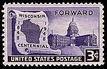 Wisconsin statehood 1948 U.S. stamp.1