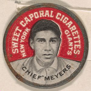 "Chief" Meyers, New York Giants (red), from the Domino Discs series (PX7), issued by Kinney Brothers MET DP869040