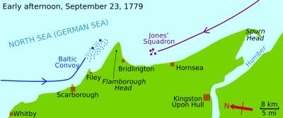 Battle of Flamborough Head Map
