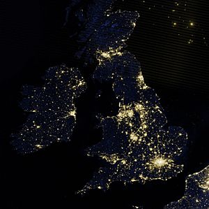 British Isles at night by VIIRS (cropped)
