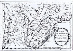 Carte du paraguay et del pays voisins Echelle 1756