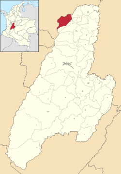 Location of the municipality and town of Herveo in the Tolima Department of Colombia.