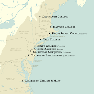 Colonial Colleges map