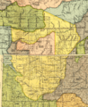Crow Indian territory (area 517, 619 and 635) as described in Fort Laramie treaty (1851), present Montana and Wyoming