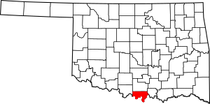 Map of Oklahoma highlighting Love County