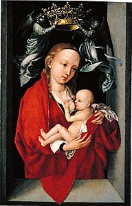 Martin Schongauer - Madonna und Kind mit Engeln (Compton Verney Art Gallery)