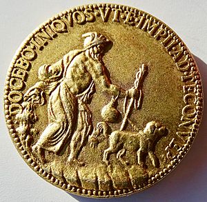 Michelangelo 88th Birthday Medal by Leone Leoni gilt Æ- 19th Century Electrotype. Reverse