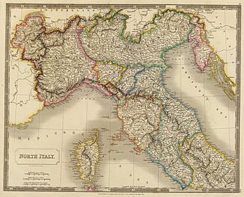 Northern Italy in 1815.