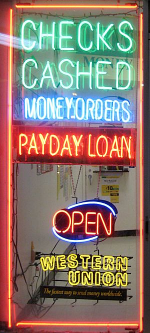Payday loan shop window
