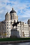Port of Liverpool Building and statue of King Edward VII.jpg