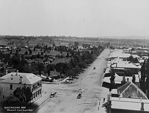 StateLibQld 1 116668 View of Warwick looking north from the vantage point of the Town Hall, 1897