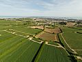 Aerial view of fields in St Clement, Jersey