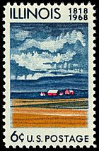 Illinois statehood 1968 U.S. stamp.1
