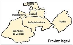 Location of the municipality within Ingavi province