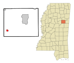Location of Sturgis, Mississippi