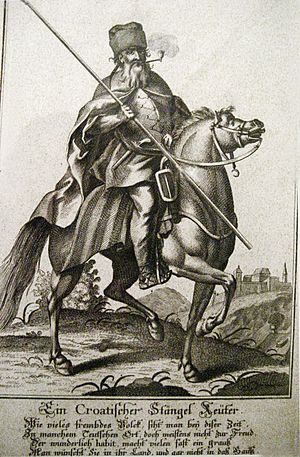Zeitgenössische Abbildung eines Kroatischen Reiters