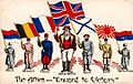 "Onward to Victory", World War I Allied propaganda postcard