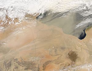 Dust storm over Libya