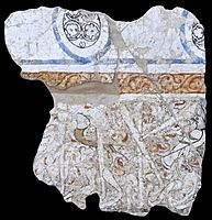 Kara-Khanid Band of inscription containing a fragment of poetry reading kām-i dil, Afrasiab, circa 1200 CE