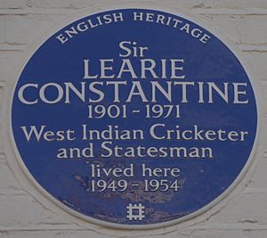 Learie Constantine 101 Lexham Gardens blue plaque