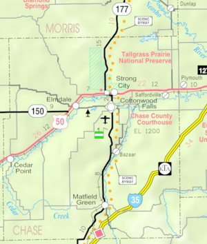 KDOT map of Chase County (legend)
