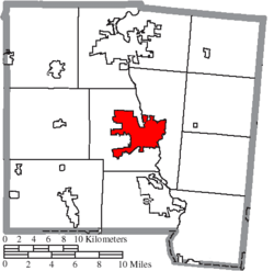 Location of Troy in Miami County