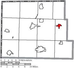 Location of West Unity in Williams County