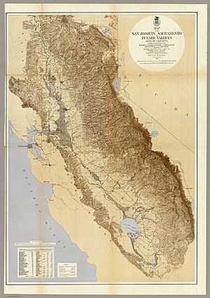 Map of the San Joaquin, Sacramento and Tulare Valleys 1873