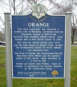 Orange CT historic marker