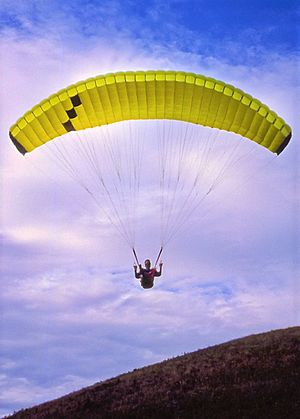 Paraglider at Cochrane Hill, AB, Canada