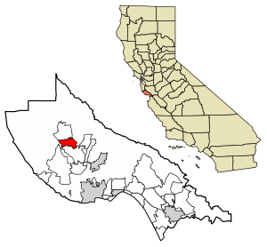 Location of Brookdale in Santa Cruz County, California.