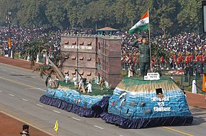 The tableau of Andaman & Nicobar depicting the '100 years of Cellular Jail ', passes through the Rajpath during the Republic Day Parade - 2006, in New Delhi on January 26, 2006