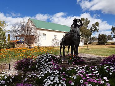 Wandering Agricultural Hall and "The Horses Came First" statue, October 2020.jpg