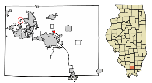 Location of Spillertown in Williamson County, Illinois.