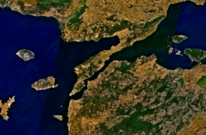 Gallipoli peninsula from space