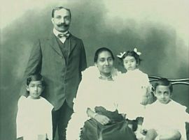 J. R. Jayewardene with his Parents and Siblings