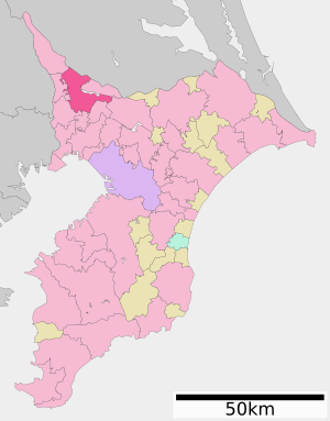 Location of Kashiwa in Chiba Prefecture