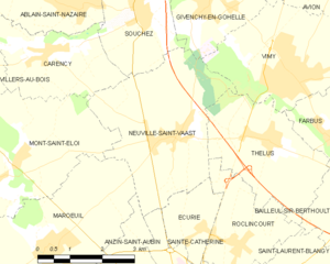 Map commune FR insee code 62609