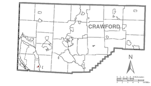 Location of Adamsville in Crawford County