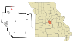 Location of Olean, Missouri