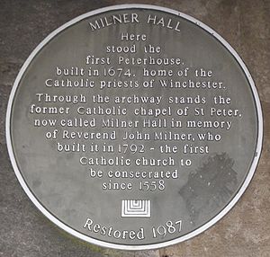 Milner Hall plaque, Winchester