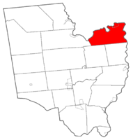 Map highlighting Moreau's location within Saratoga County.