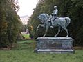 Mounted statue and woodland ride, Chillingham Castle.jpg