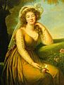 Oil on canvas portrait of Madame du Barry started in 1789 by Vigée-Lebrun (Private collection)