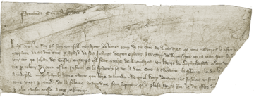 Portion of a petition to Edward II showing John de Gisors name.png