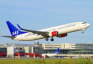 SAS Scandinavian Airlines Boeing 737-800 (LN-RRJ) taking off from Stockholm - Arlanda Airport
